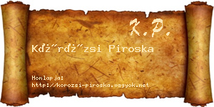 Körözsi Piroska névjegykártya